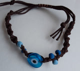 Evil Eye Macrame Bracelet, Free Shipping, Fits 6 1/2" - 9" Adjustable