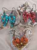 Wire Wrapped Leaf Earrings, Free Shipping in USA