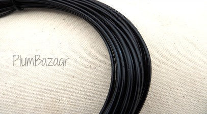 12 gauge aluminum craft and jewelry wire, 2mm round, 39 ft., black