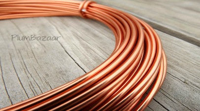 12 gauge aluminum craft and jewelry wire, 2mm round, 39 ft., copper color