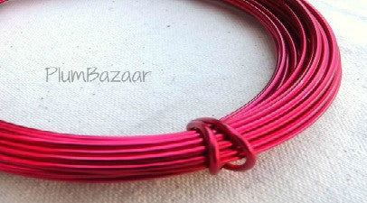 12 gauge aluminum craft and jewelry wire, 2mm round, 39 ft., red