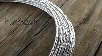 Aluminum wire, round 12 gauge 2mm, 32 ft., diamond cut, silver