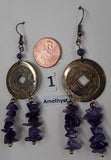 Fast, Free Shipping. Metal and amethyst earrings.
