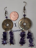 Fast, Free Shipping. Metal and amethyst earrings.