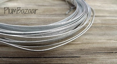 5mm(3/16") Flat Aluminum Wire, embossed for jewelry or crafts, 16 ft. coil, silver