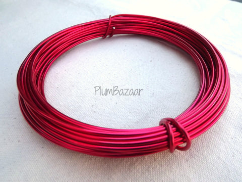 12 gauge aluminum craft and jewelry wire, 2mm round, 39 ft., hot pink