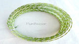 Aluminum wire, round 12 gauge 2mm, 32 ft., diamond cut, apple green and silver