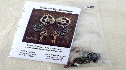 Steampunk earrings jewelry kit, all parts included