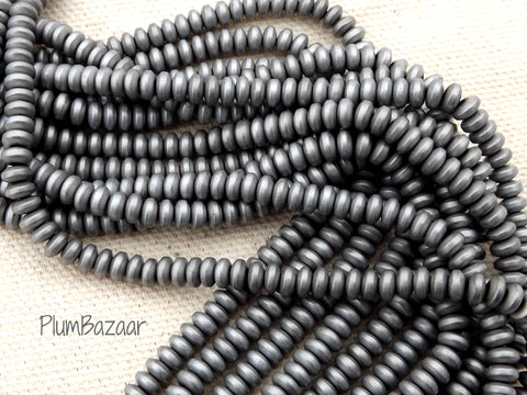 Hematite spacer beads, matte silver, non magnetic